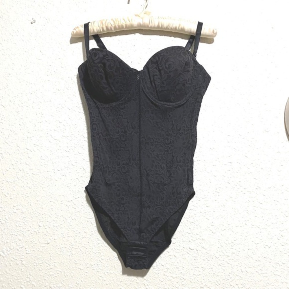 Bali Lace Corset Bodysuit Black‎ Underwire Full Coverage Shaping Full Figure 36C